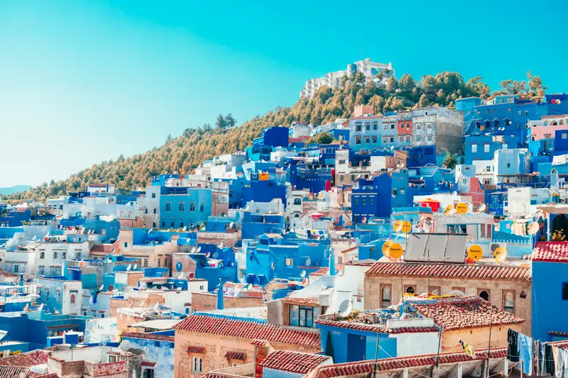 Le case blu di Chefchaouen sui monti del Rif